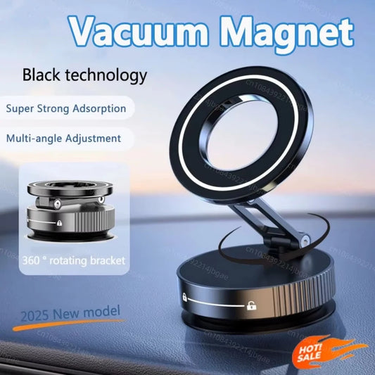 Magnetic Phone Holder 360° – Foldable Vacuum Car Mount