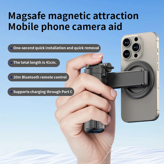 Magnetic Phone Holder 360° Selfie Stick with Bluetooth Remote